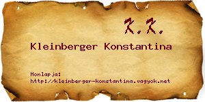 Kleinberger Konstantina névjegykártya